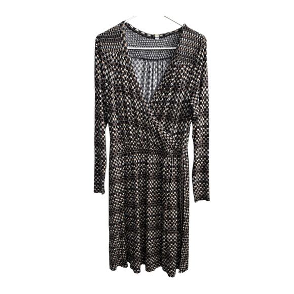 Plenty by Tracy Reese Faux Wrap Midi Length Long Sleeve Dress Women's Size M - Picture 1 of 8